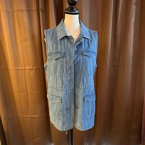 Ann Taylor Loft size M denim vest. 100% cotton.  Never worn.